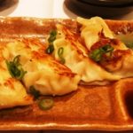 lovely dumplings with a dipping sauce at Kyoto Kitchen