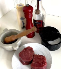 Steak Au Poivre prep for Kitchen Detail
