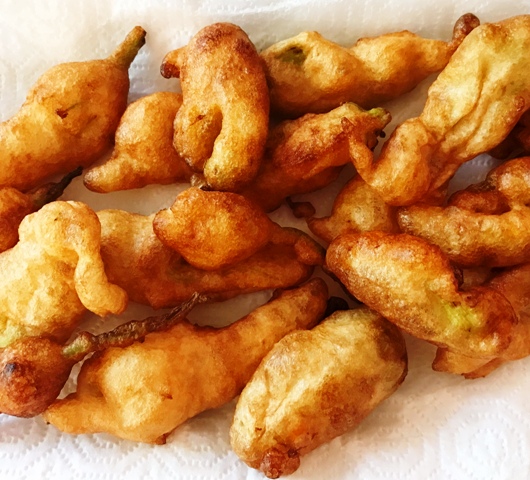 Deep Fried Zucchini and Zucchini Blossoms