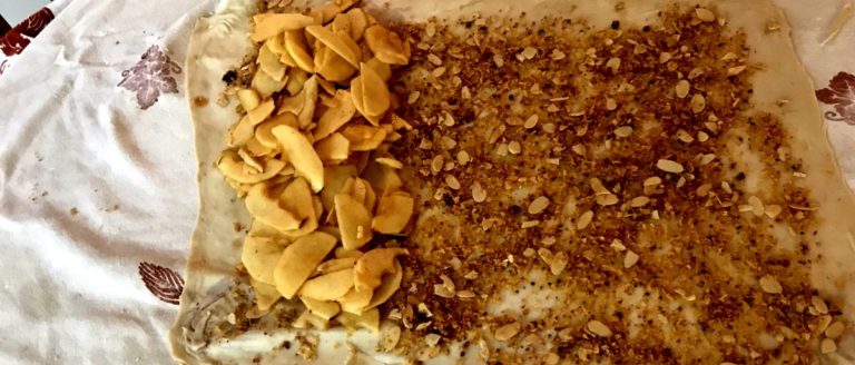 rolling strudel dough according to Cathy Barrow