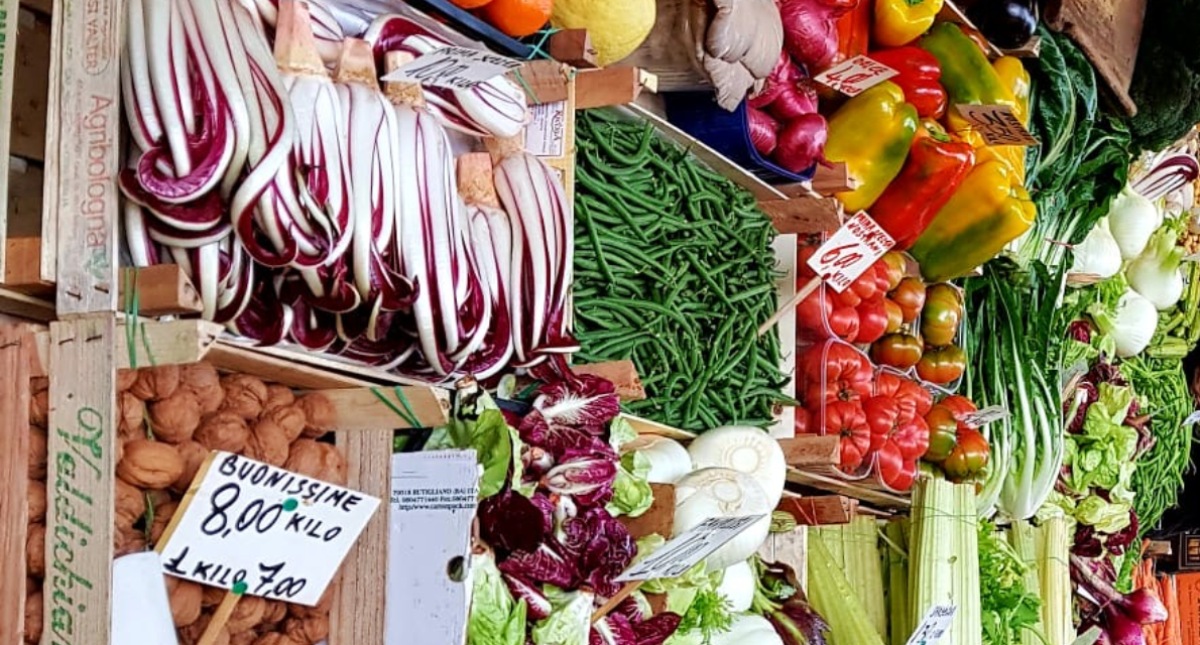 Bologna Italy outdoor produce market