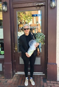 Nancy with stash of Cardoons from La Fromagerie