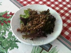Julia Cuvy's lentil salad in my kitchen, American and French Revolutions