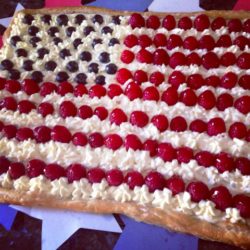 American flag tart for Pollard July 14 celebration, American and French Revolutions