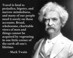 Mark Twain image with travel quote