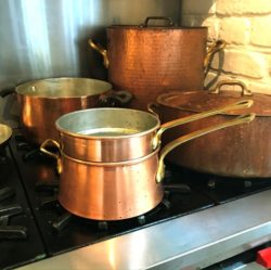 Waldow copper double boiler with tin lined copper insert