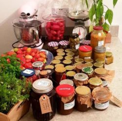 Pinkys pantry from lockdown 2020 in Winchester photo by Peter Wallis,  canning & preserving foods