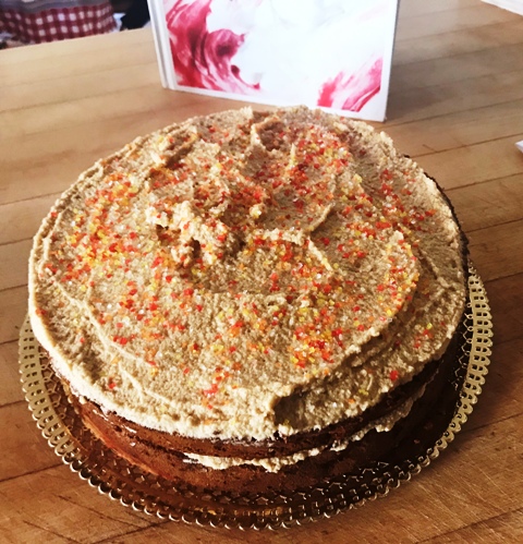 Apple and Olive Oil Cake with Maple Icing