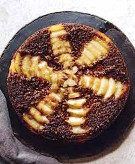 Upside Down Pear Gingerbread Cake