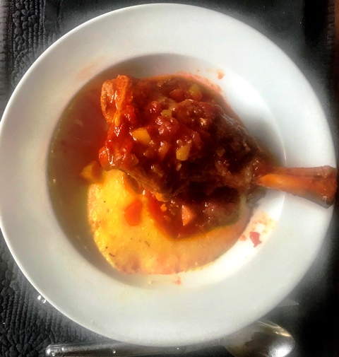 Mediterranean Lamb Shanks With Creamy Polenta