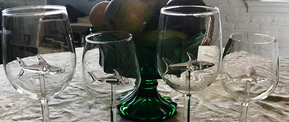 Shark tank wine glasses