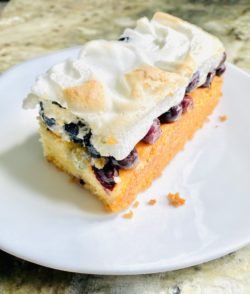 slice of blueberry meringue cake from Kaffeehaus in KD kitchen, egg white recipes