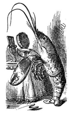 Lobster illustration in Lewis Carroll Alice In Wonderland from Wikipedia72