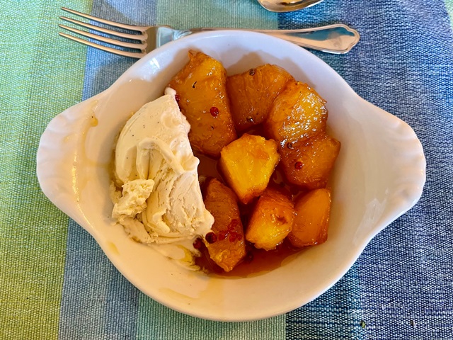 Poached Pineapple With Pink Peppercorns