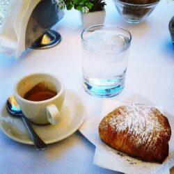 Breakfast in a cafe in Italy