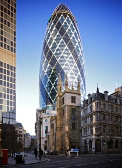 The Gherkin building in London via Wikipedia