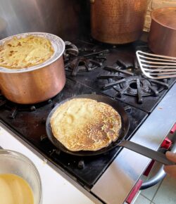 german pancake at the stove