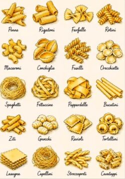 assorted pasta shapes, image from Etsy website