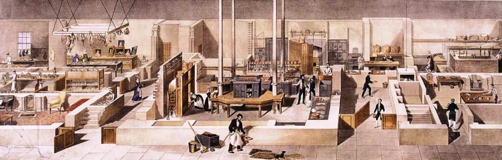 Historic view of the Reform Club kitchen associated with Alexis Soyer, source: Wikipedia