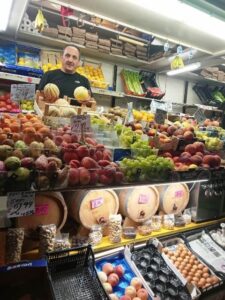 Pjerin Martini at his stand in Mercato delle Erbe